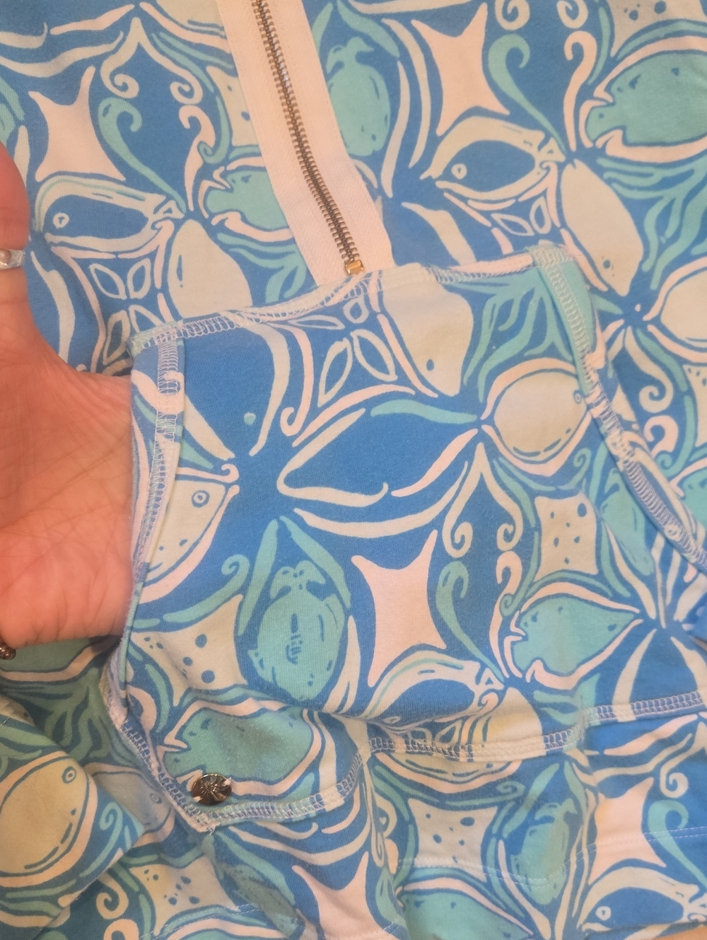 Lilly Pulitzer Skipper Popover Coastal Print 1/2 Zip Jacket - Picture 3 of 9